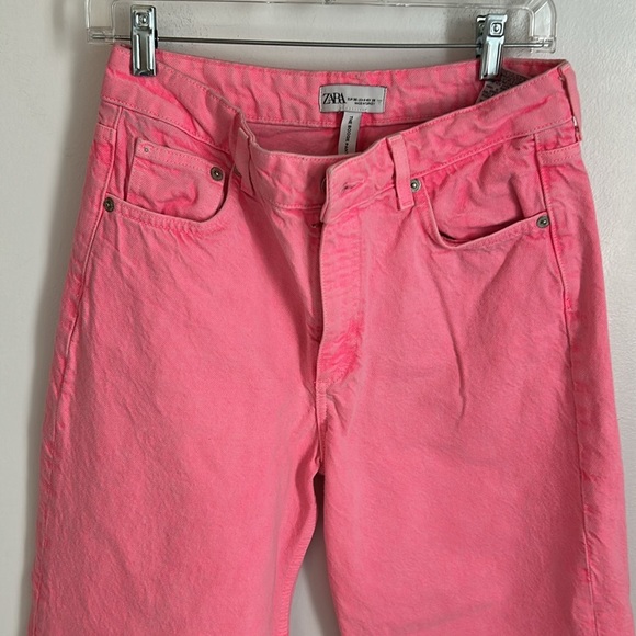 Zara The Boogie Pants Pink Wide Leg Jeans - Picture 6 of 8
